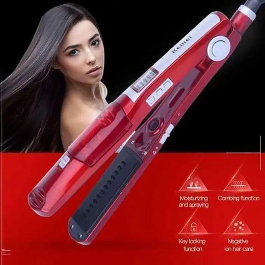 Generic  Fer à Lisser et à Boucler 2 en 1 – Plaques Chauffantes avec Fonction Vapeur & Ions Négatifs – Lisseur Professionnel Multifonction pour Cheveux Lisses et Bouclés – Système de Verrouillage de Sécurité - image 2