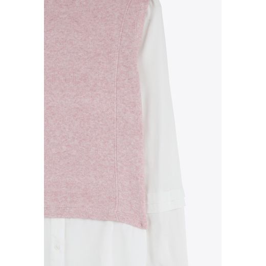 Marwa Top Trompe Oeil Rose - TOP2367H24 - image 3