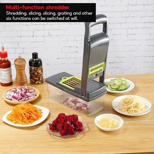 Generic Hachoir à légumes multifonctionnel avec poignée, grille alimentaire, trancheur de légumes, articles de cuisine coupés, 16 pièces/ensemble - image 2