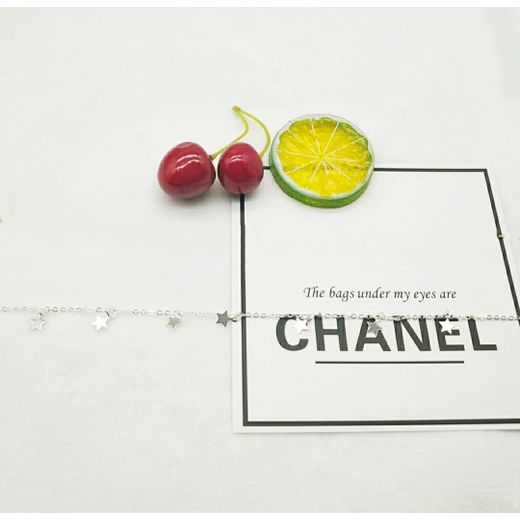 Fashion Collier pour femmes, Chaîne pendentif étoile bijoux argenté - image 2