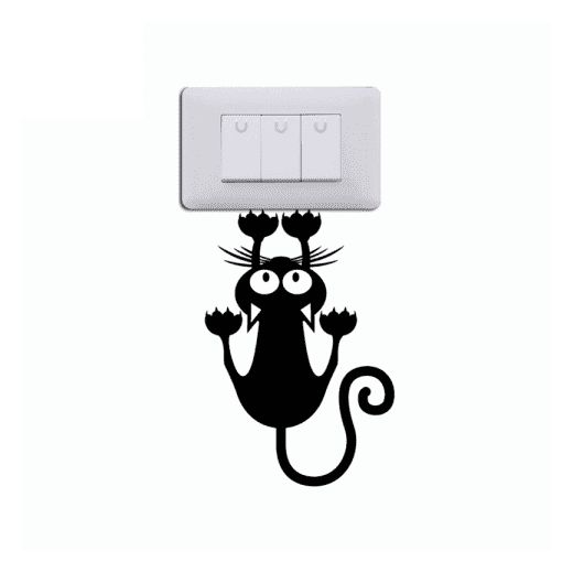 Stickers Sticker-Prise-Petit-Chat(6 pièces)autocollant Noir vinyle stick -Noir-SP003 - image 2