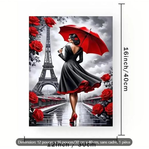 Generic Toile de peinture, parapluie pour femme, 30,48 x 40,64 cm, sans cadre, amusant, pour la maison - image 2