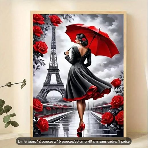 Generic Toile de peinture, parapluie pour femme, 30,48 x 40,64 cm, sans cadre, amusant, pour la maison - image 3