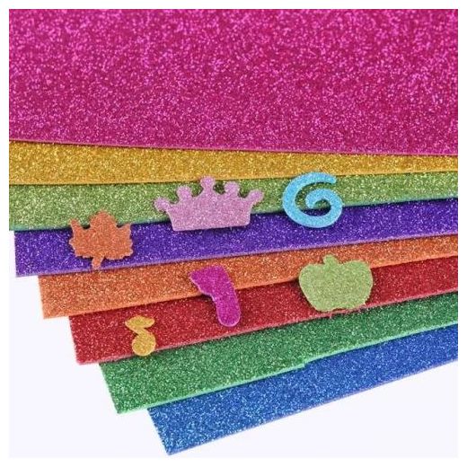 Generic 10 Feuilles Format A4 de Papier Mousse Brillants Paillettes