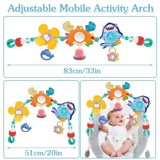 Huanger Arch de jeu en peluche hochet pour bebe - image 3