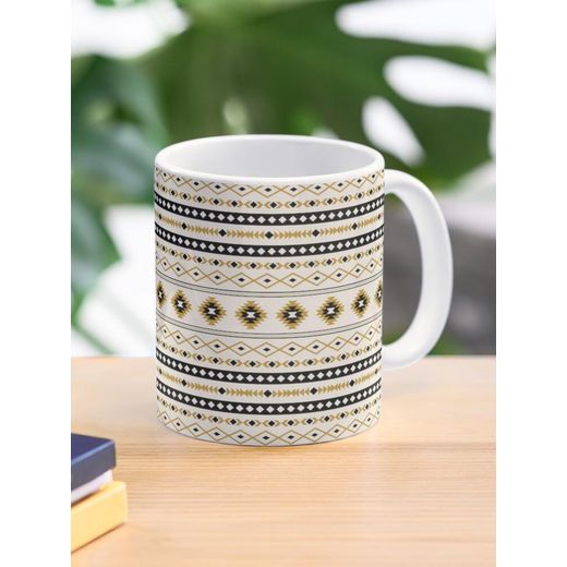 Generic Motif de motifs mixtes aztèque or noir crème Mug classique