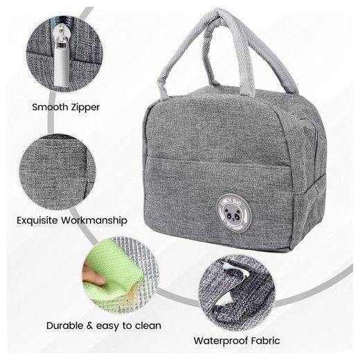 Generic Sac Isotherme Repas,Petit Panier Repas,Mini Sac à Lunch Isolé en Étanche,Déjeuner Waterproof avec Feuille d'Aluminium - image 2