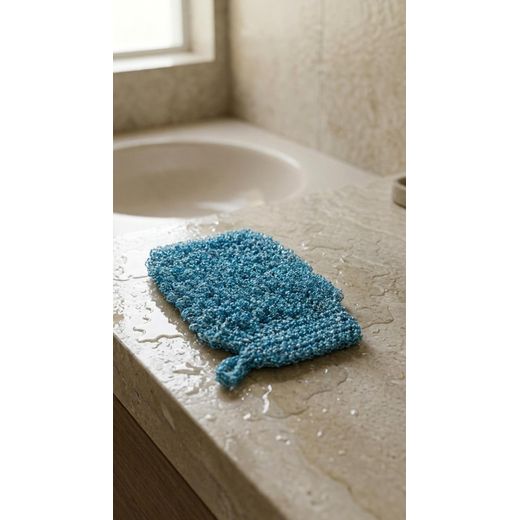 Generic Pochette à Savon Exfoliante Bleu Turquoise – Filet à Savon pour Douche avec Boucle – Éponge de Bain Réutilisable - image 3