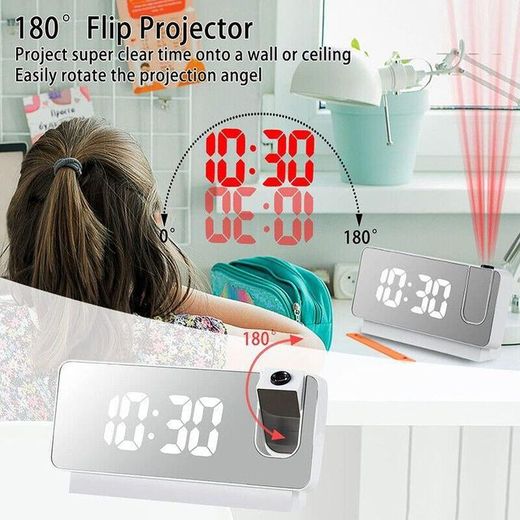 Generic Horloge LED à projection numérique, réveil numérique, charge USB