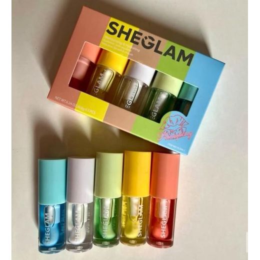 SHEGLAM Coffret de 5 huiles à lèvres hydratantes -Lip oil glossée-Jelly Wow