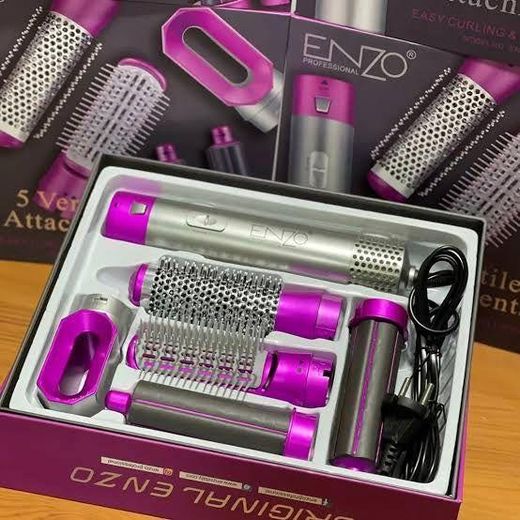 Enzo Brosse sèche-cheveux, à anions 5 en 1, kit de coiffure, tête de brosse interchangeable, professionnels - image 2