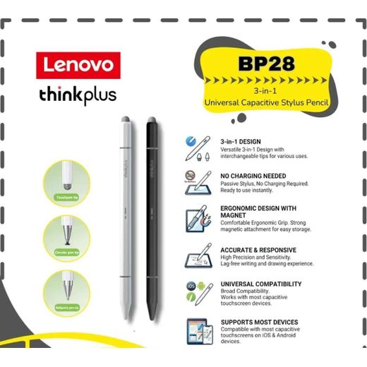 Lenovo Stylet tactile magnétique universel à trois pointes, stylo tactile thinkplus pour android et IOS - image 2