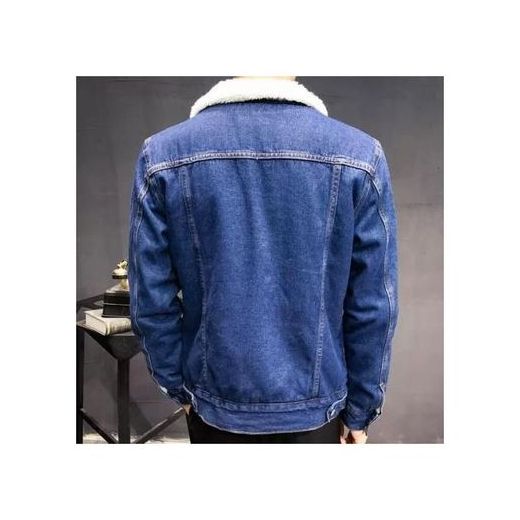 Generic JACKET JEAN homme Bleu marine - image 3
