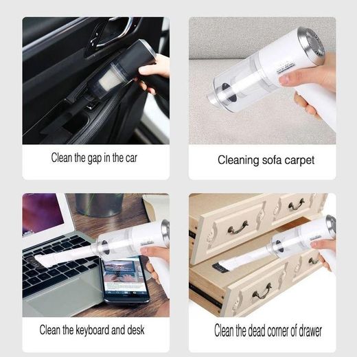Generic Aspirateur de voiture à main automatique sans fil, Mini nettoyeur à forte aspiration avec batterie intégrée, 5000Pa