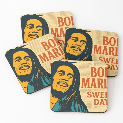 Generic 4 Dessous de Verre Bob Marley Pop Art Vintage – Collection Sweet Day sous tasse unique