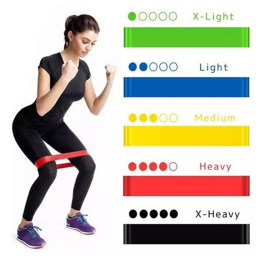 Generic Training Sport Band 5 Levels Yoga Exercise Mini Resistance Rubber Bands