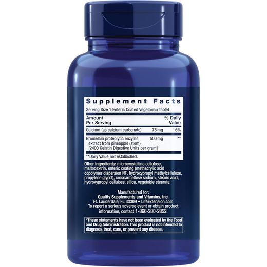 Life Extension Specially-Coated Bromelain – Bromelain Proteolytic Enzyme Extract from Pineapple Supplement for Joint Health – Gluten-Free, Non-GMO, Vegetarian – 60 Enteric-Coated Tablets - image 3