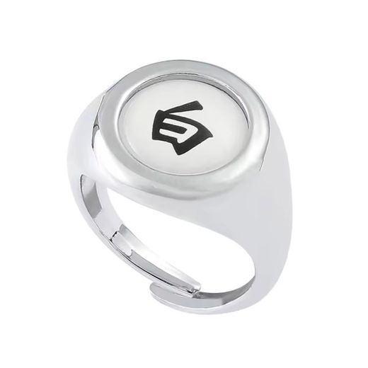 Generic Pack 2 Bagues Naruto ajustable en acier inoxydable pour homme et femme, anneau Hip Hop ouvert, accessoires bijoux Vintage, Bague Akatsuki Naruto Itachi Sharingan, Manga - image 3
