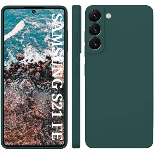 Generic Coque Silicone Compatible  pour Samsung  S21 FE - vert