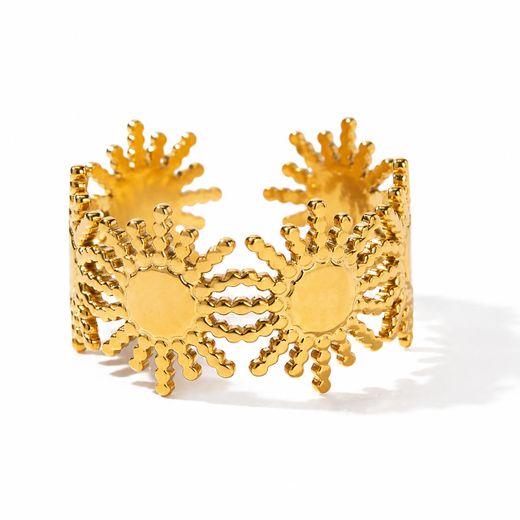 Clémentine Paris Bague de luxe pour femme plaqué or Couronne de Soliels RGN109
