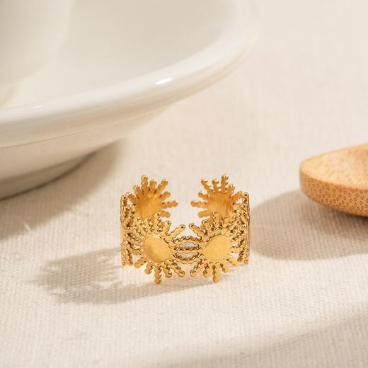 Clémentine Paris Bague de luxe pour femme plaqué or Couronne de Soliels RGN109 - image 3
