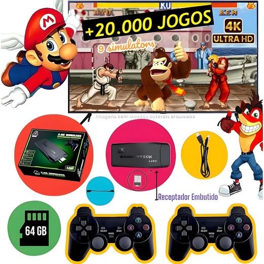 Generic Console de Jeux Rétro Game Stick 4K Sans Fil- manettes de jeu rétro - plus de 21000 jeux - 20 simulateurs - Console rétro 4K HDMI portable connectable 64G - image 2