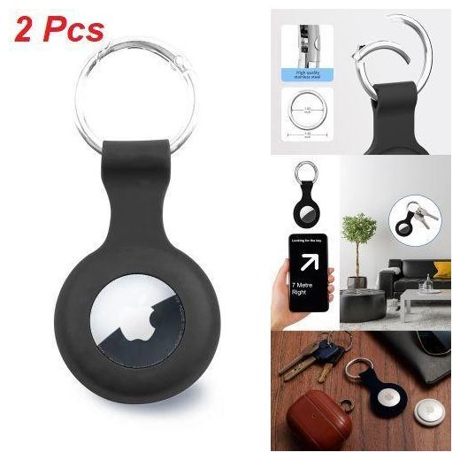 Generic 2pcs Etui pour Airtag apple + Porte-clés , étui de protection, housse coque pour Airtag
