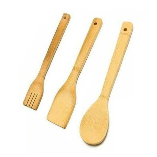 Generic Ensemble de 5 ustensiles en bambou – Écologiques, résistants à la chaleur et adaptés aux revêtements antiadhésifs. - image 2
