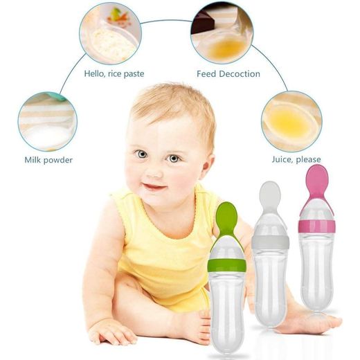 Generic Biberon en silicone souple, Biberon compte goutte et cuillère 100ml, pour bébé. - image 2