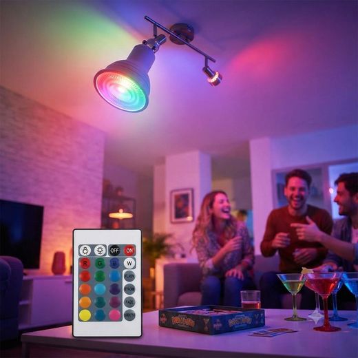 Generic Ampoule LED intelligente GU10, 5W - Éclairage couleur RGB avec télécommande - - image 3