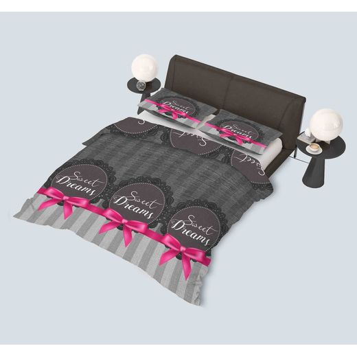 Generic BEDLUX Parure de lit coton housse de couette 200x220 + taies oreillers 60x70 - image 2