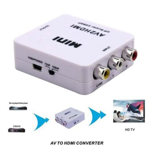 Generic RCAA إلى HDMI AV إلى HDMI 1080p AV2HDMI Mini AV إلى محول إشارة HDMI للتسجيل VHS VCR DVD - image 2