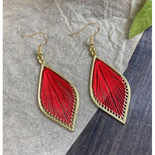 Generic Boucles D'oreilles rondes longues rouge boho Vintage Pendantes Paire D'oreilles Pour Femmes - image 2