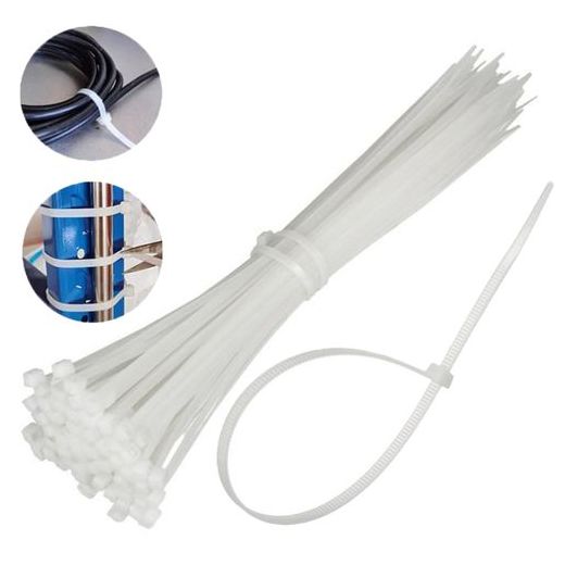 Generic Pack De 100Pcs Collier Anneau Serrage Autobloquant Nylon (4.8 x 400mm)
