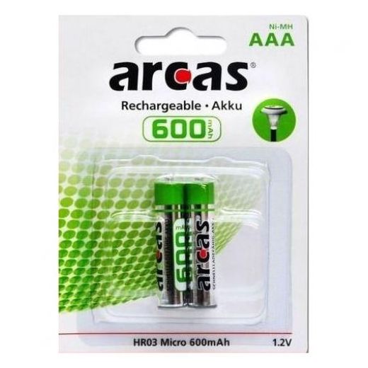 Arcas 2 بطاريات قابلة للشحن / accu / AAA Ni-MH / 600 مللي أمبير في نفطة