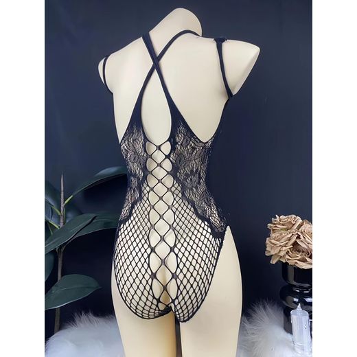 Generic Bodystocking Sexy semi-transparent creux en maille, sans lingerie ni caleçon, vêtements sexy chemise de nuit - image 2
