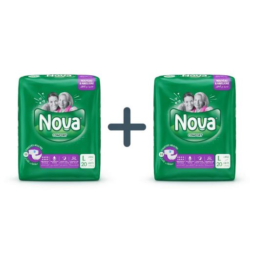 Nova 2I 2 packs couche adulte Taille large 20 unités