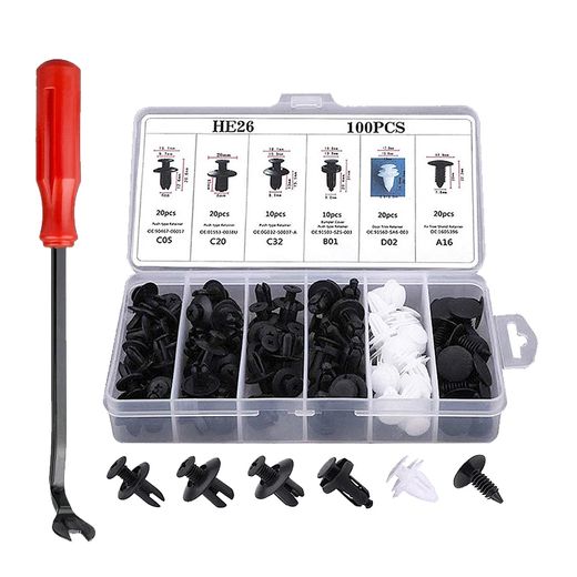 Generic Clips de Fixation en Plastique pour Voiture, Clips de Pare-Chocs Intérieurs, exacpille de Poussée de Corps, Rivet, Garniture de Porte, Retenue de Panneau, 50/100 Pièces