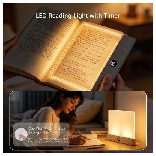 Generic Veilleuse LED Portable Rechargeable – Lampe de Lecture à Intensité Réglable – Éclairage d’Appoint – 185 × 22,5 × 153 mm – Couleur Aléatoire