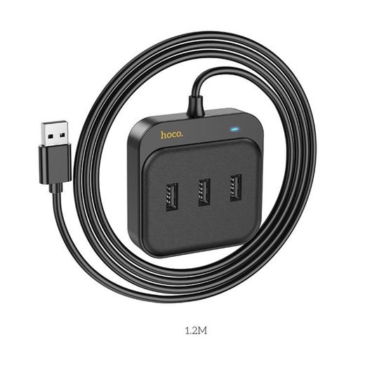 Hoco HB35 4-in-1 Converter Adaptateur multifonction USB 4 en 1 Multifonction (USB-A vers 3xUSB 3.0, RJ45) - image 3