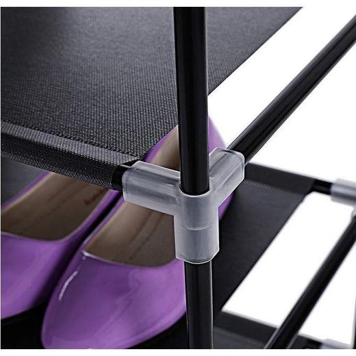 Generic This image shows a fabric shoe cabinet / portable shoe rack with a roll-up cover. - image 2