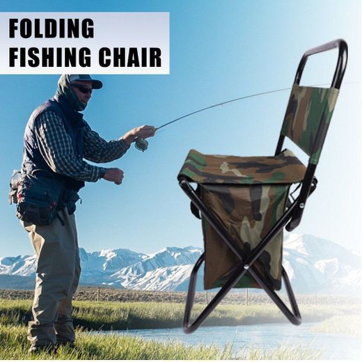 Generic Chaise de pêche avec sac isotherme pliable compact tabouret de pêche