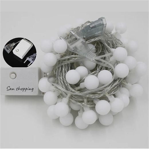 Generic LED Guirlande Lumineuse Boule Blanc 10M noël mariage fête d'anniversaire décoration - image 2