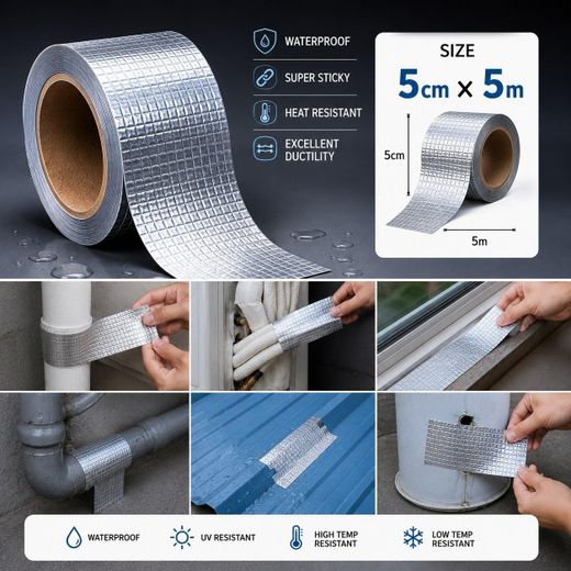 Generic Ruban Adhésif Aluminium Renforcé Haute Température – Étanchéité, Isolation Thermique et Réparation Résistante - image 2