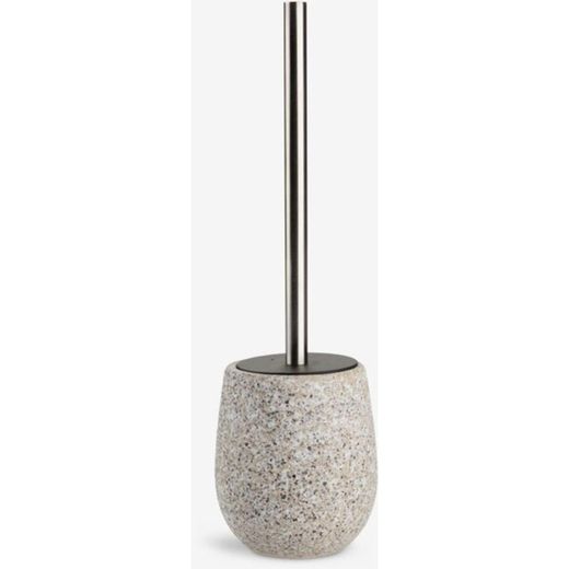 Generic Brosse WC - Effet Terrazzo & Acier Inoxydable - Design Moderne pour Salle de Bain - Beige/Gris - image 2