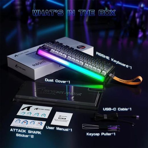 ATTACK SHARK Clavier Gaming ATTACKSHARK R85 HE Rapid Trigger Magnetic Switch Moonlit Night - image 2