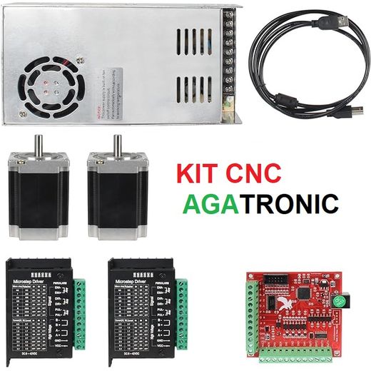AGATRONIC Kit, 3 Axis CNC Kit with Nema23 ,TB6600 Driver 4A, USB Mach3 CNC Motion Control Card Breakout Board, 24V Power Supply for CNC Machine