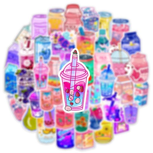 Generic Stickers INS Cute Drink Aesthetic Cartoon Decal Scrapbook Laptop Phone Luggage Diary Car Decoration lot/30 pcs - image 3
