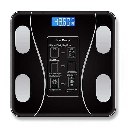 Generic Balance Numérique Intelligente de Graisse Corporelle, Analyseur de corps complet, LED, Bluetooth - image 4