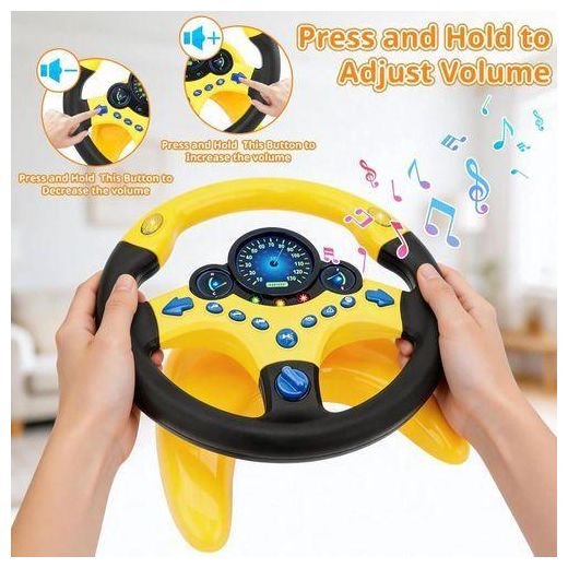 Generic Volant Jouet Enfant avec Lumières LED et Sons Réalistes – Tableau de Bord Interactif pour Apprentissage Ludique - image 2